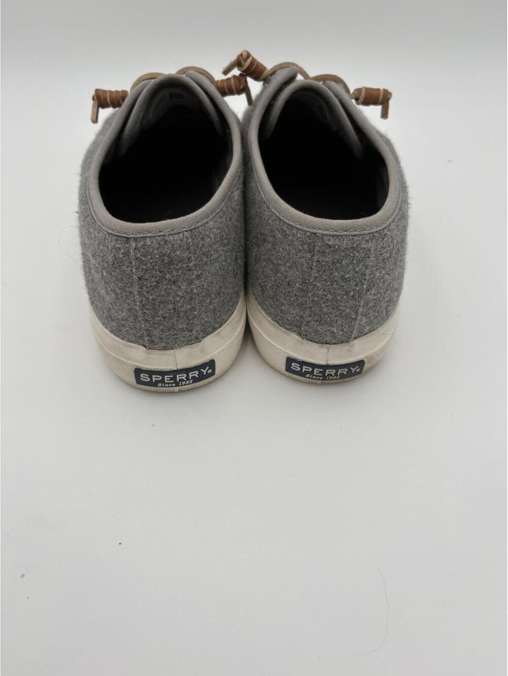 Sperry’s Womans Size 8 Cliffside Gray Wool Platform Sneakers with Brown Laces - Picture 5 of 9